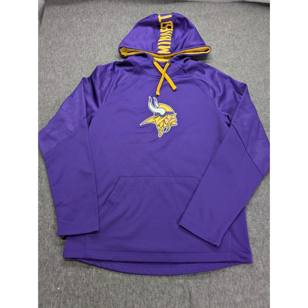 Fanatics Minnesota Vikings Mens Purple Gold Hoodie Sweatshirt Size Medium